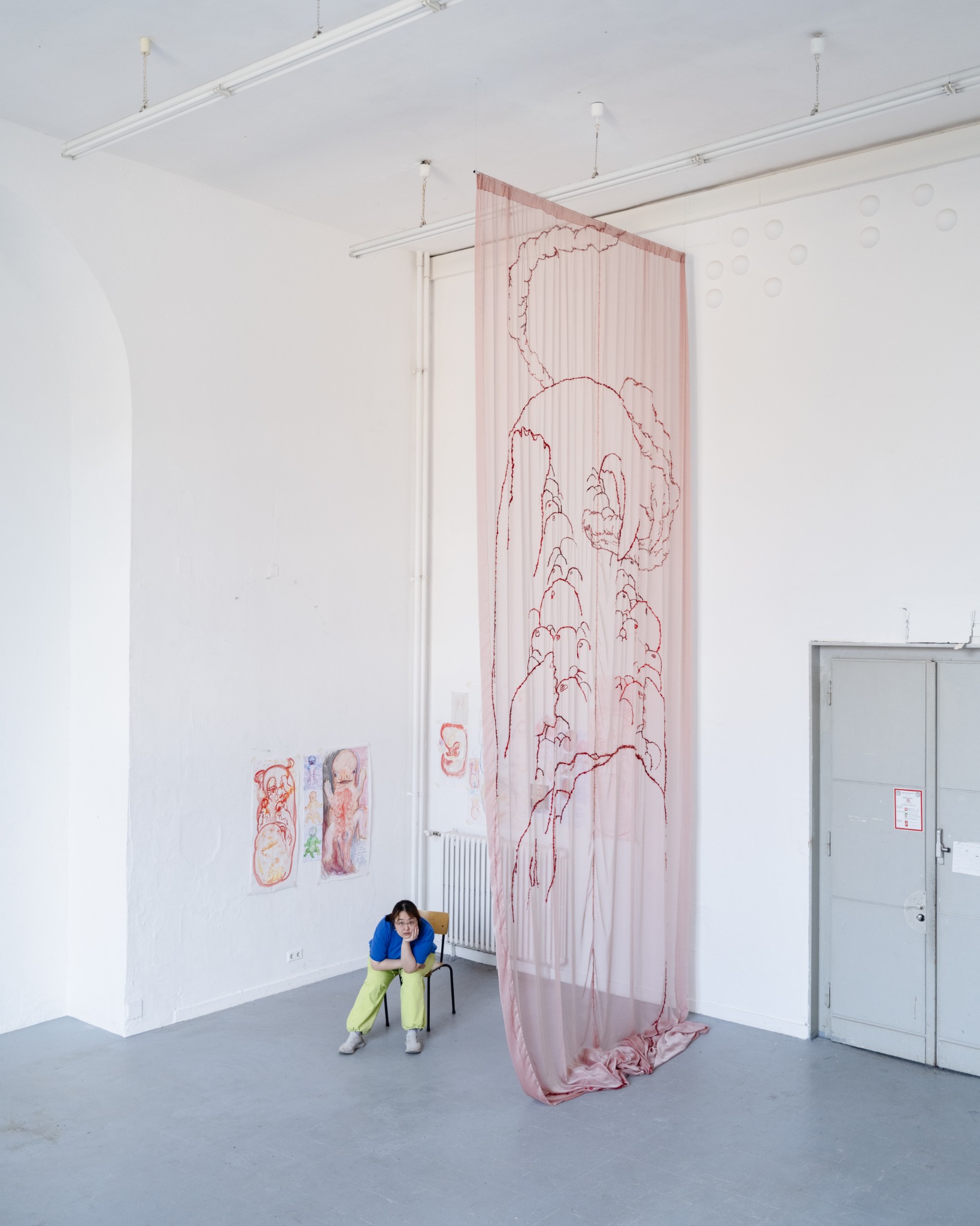 Six Weeks shown at human scale in the studio